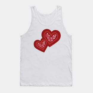 Double Hearts With Rhinestones Tank Top